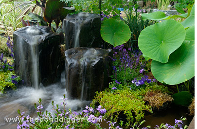 Medium size rock column fountains