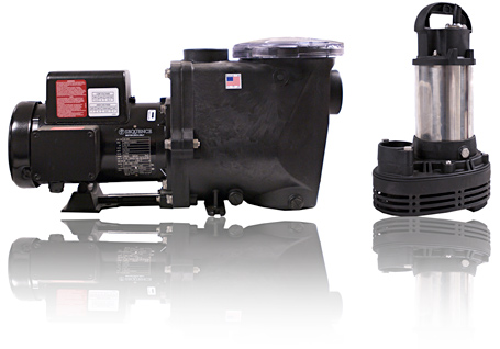 pond pumps on display