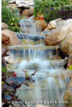 Waterfall in a backyard