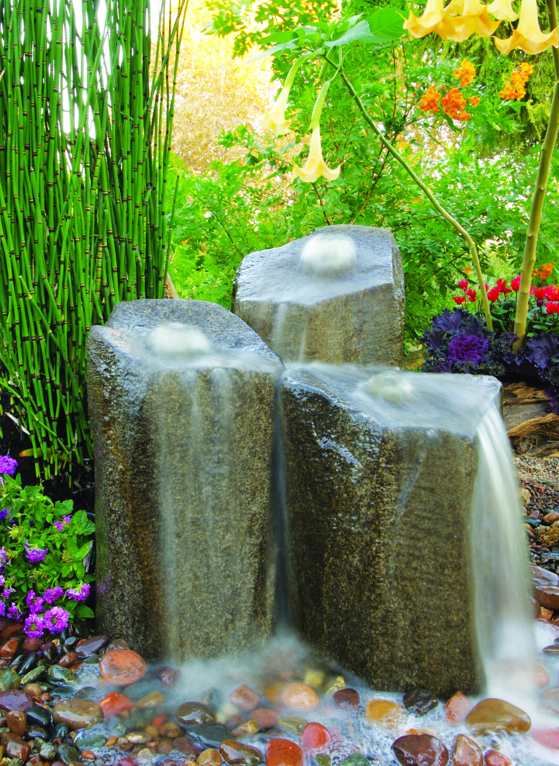 the pond digger rock column fountain