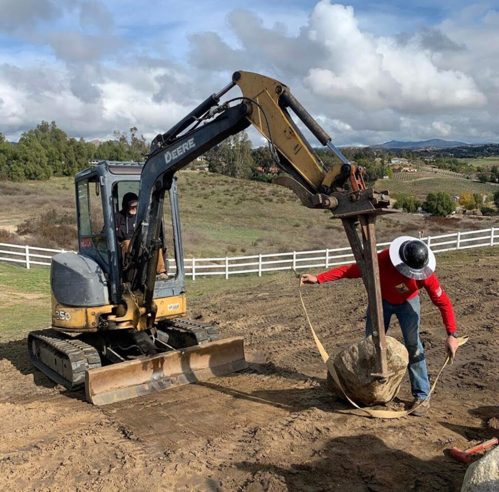the pond digger boulder rigging
